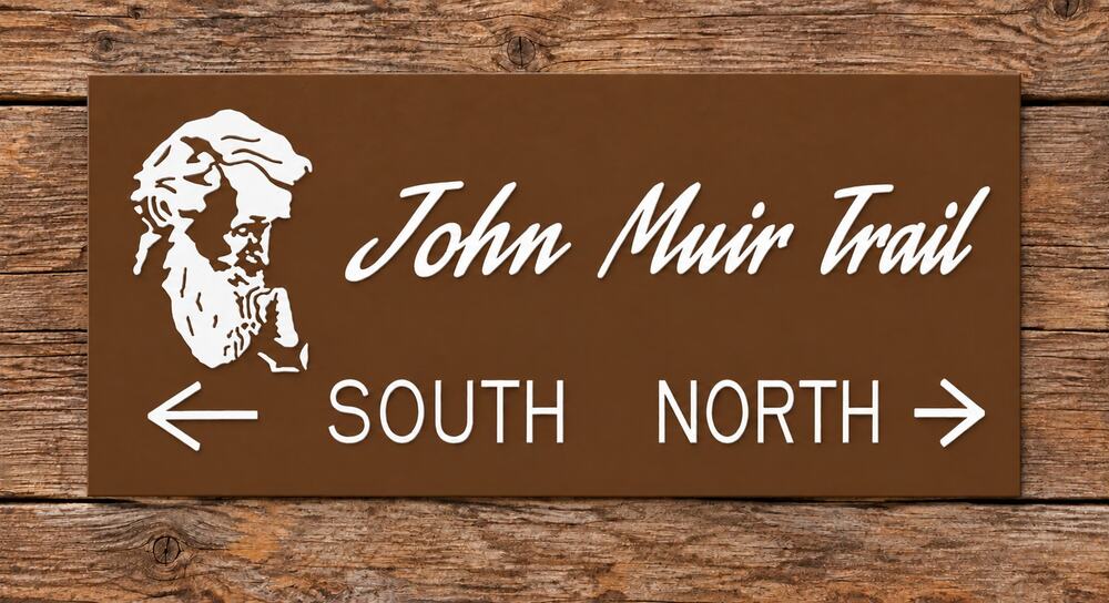 John Muir Trail Sign Yosemite National Park Sierra Nevada Mountains California